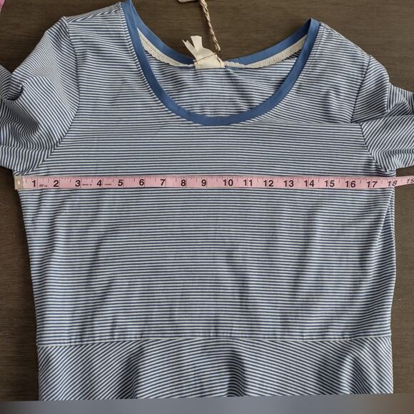 Matilda Jane Between the Lines Blue Stripe Tulle Dress Size Large - Picture 6 of 15